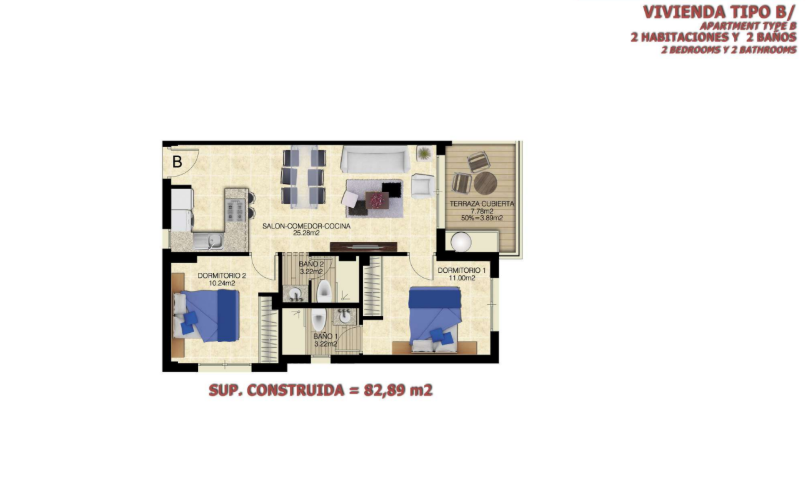 Plano vivienda tipo B