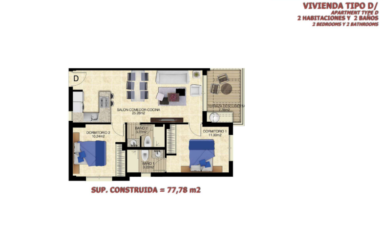 Plano vivienda tipo C y D
