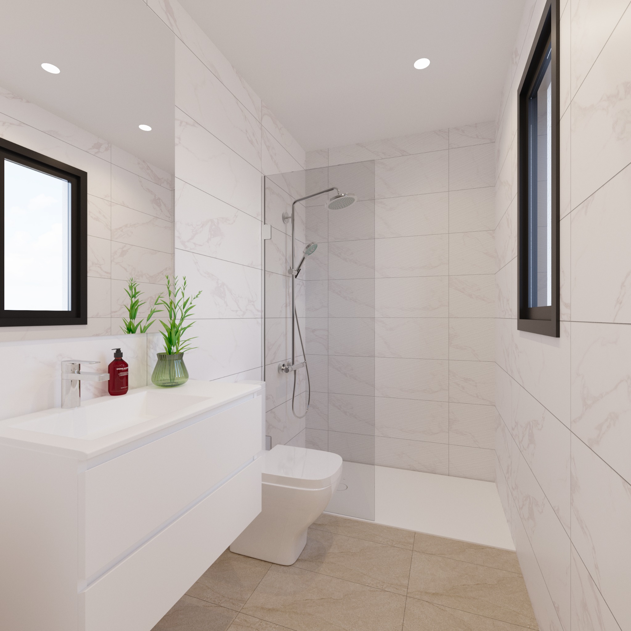 Baño moderno con ducha