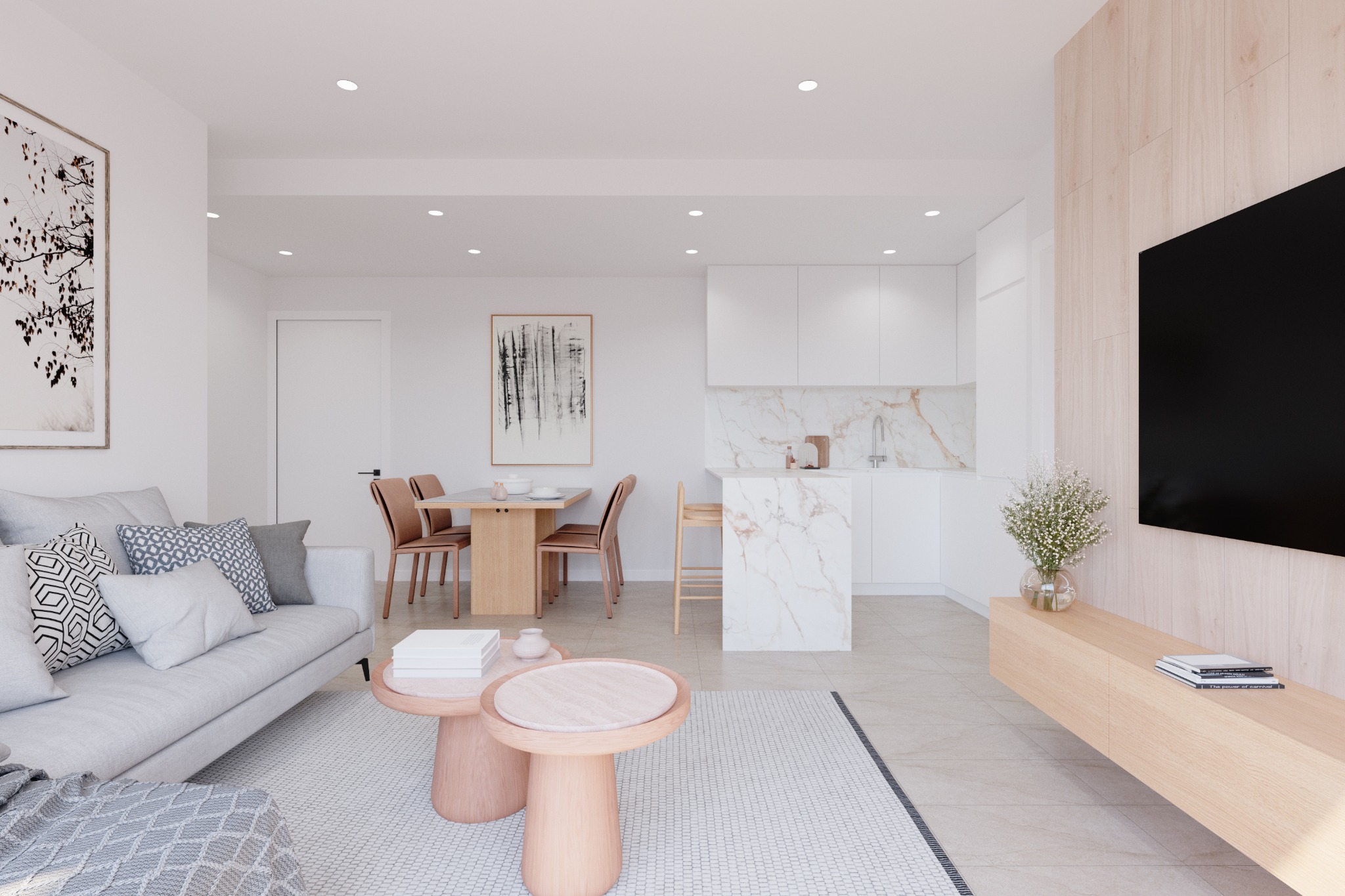 Salón ático con cocina