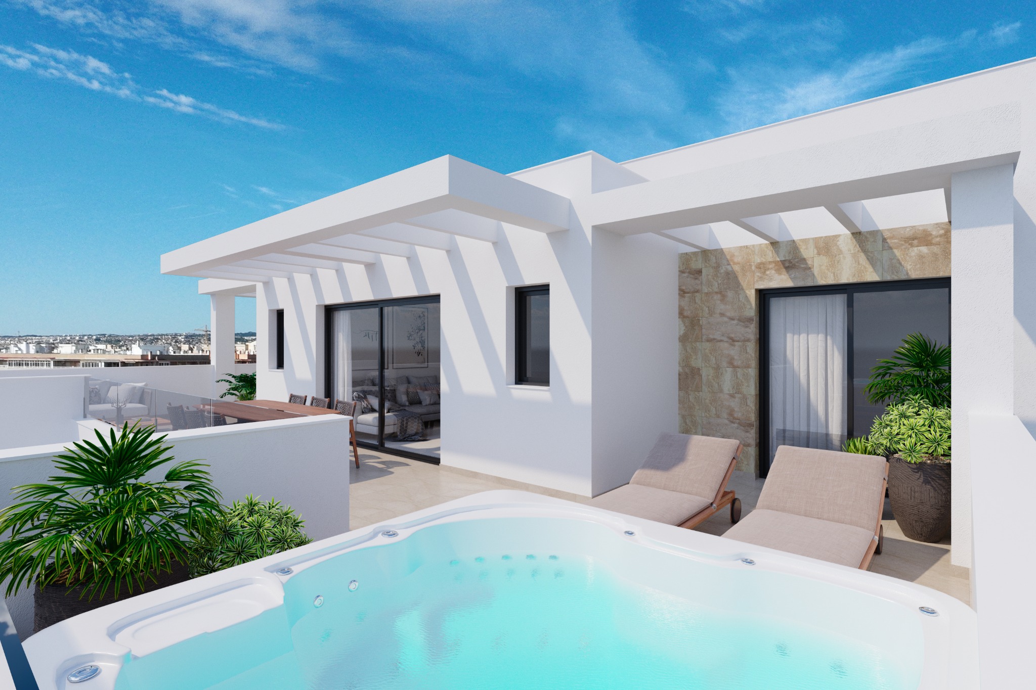 Terraza del ático con jacuzzi