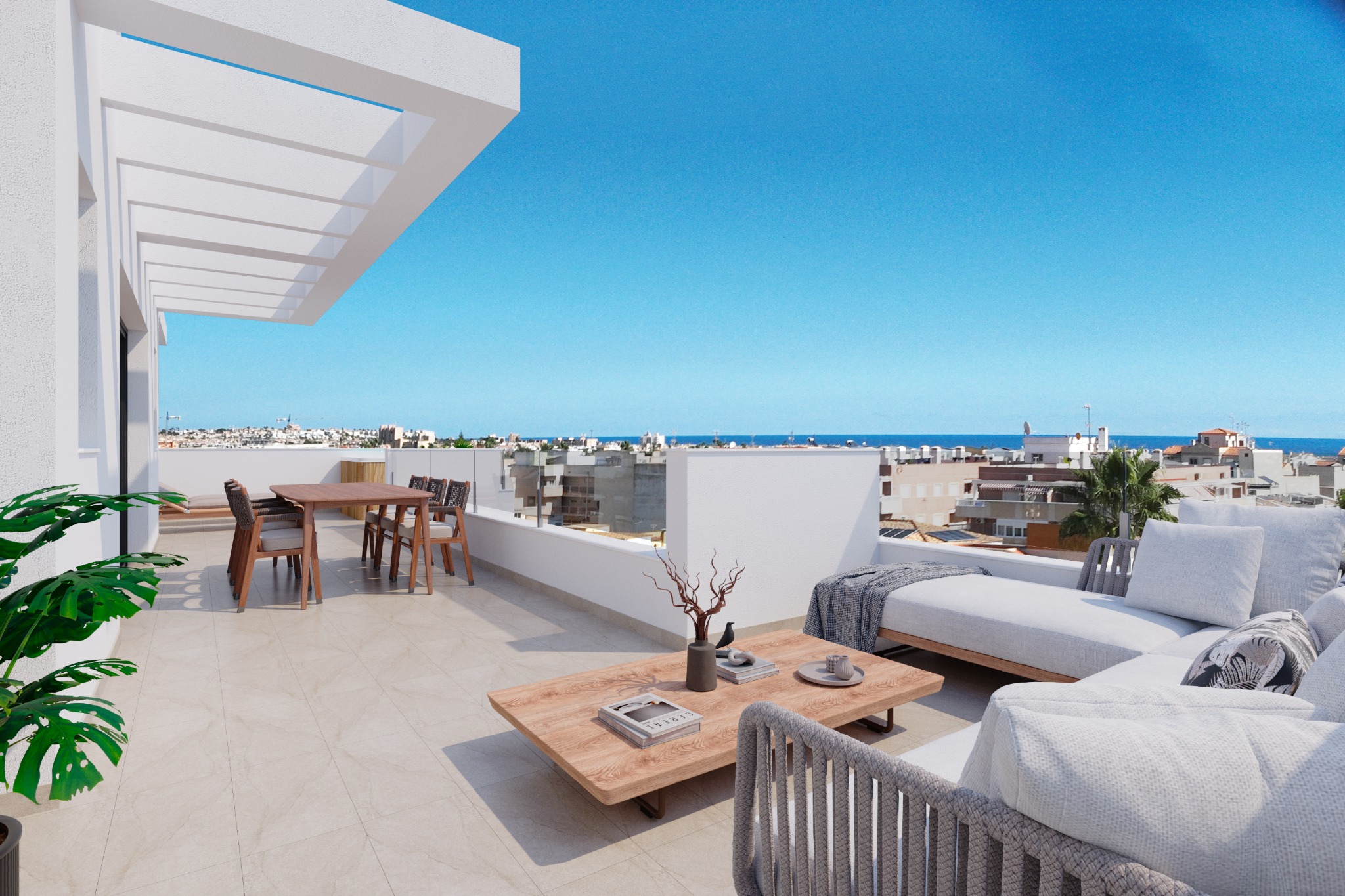 Terraza amplia del ático con vistas
